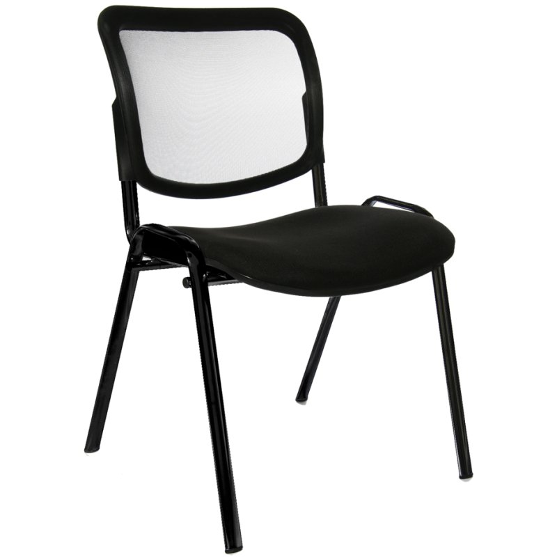 Topstar Net Point bezoekersstoel, netrug, stapelbaar, zwart/rood